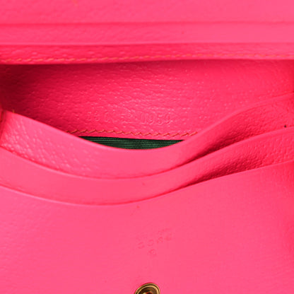 Gucci Calfskin Flora Print Zumi Card Case Fuxia Fluo 7 of 12