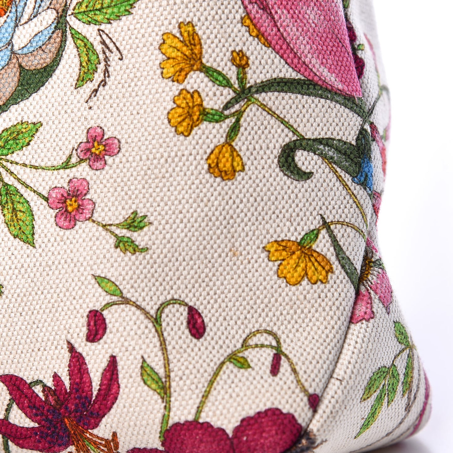 Canvas Flora Floral Small Horsebit Chain Hobo