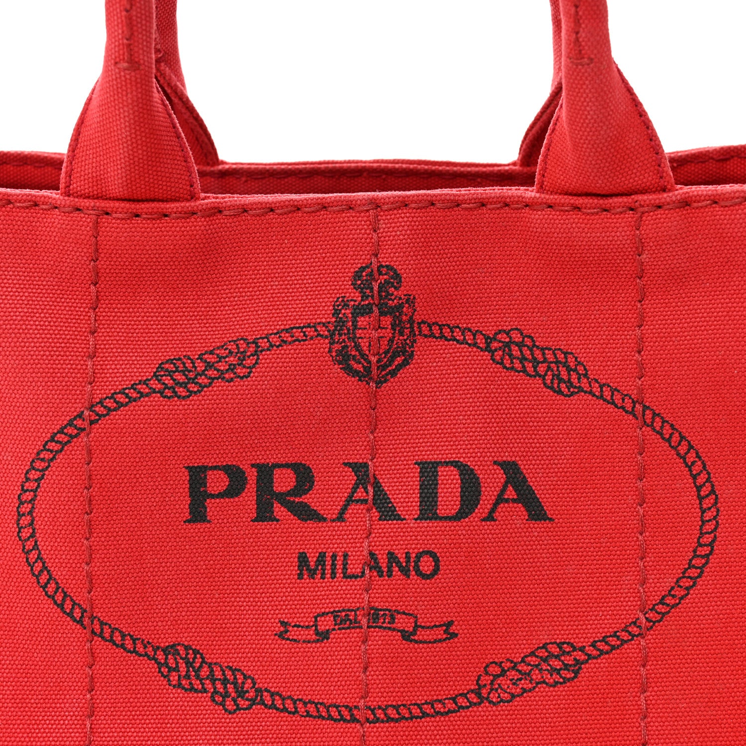 Prada Canapa Small Logo Tote Rosso 8 of 10