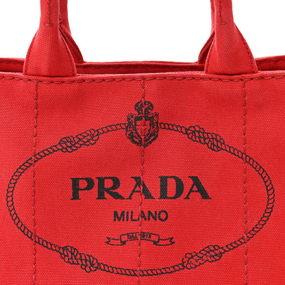 Prada Canapa Small Logo Tote Rosso 8 of 10