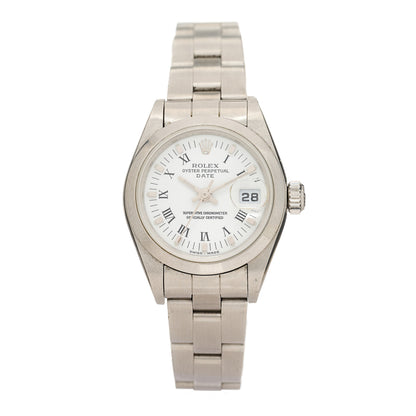 Rolex Stainless Steel 26mm Oyster Perpetual Date Watch White Roman 79160 1 of 4