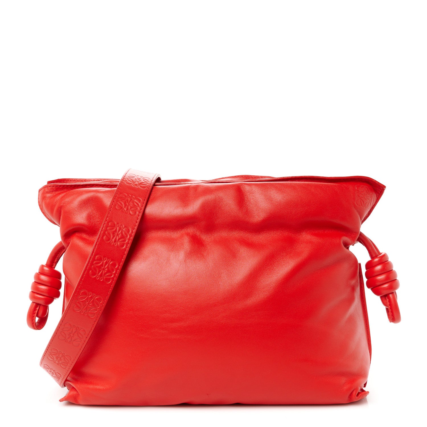Loewe Calfskin Flamenco Puffer Knot Bag Red 1 of 10