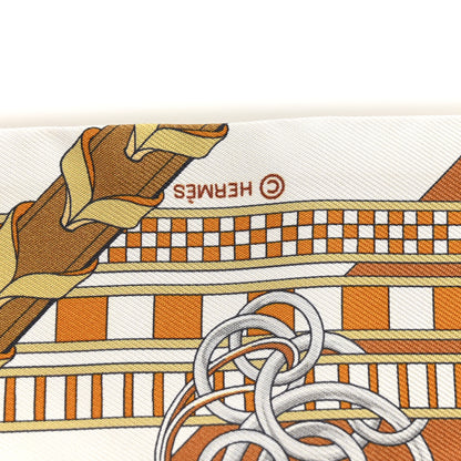 Hermes Silk Brides et Gris Twilly Caramel White Bronze 3 of 4