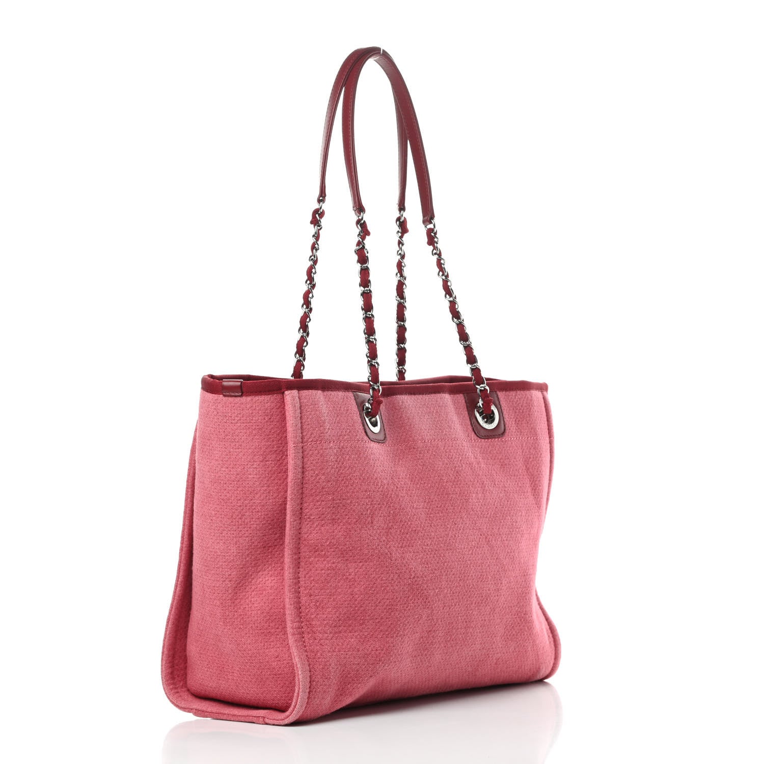 Chanel Canvas Small Deauville Tote Red 3 of 14