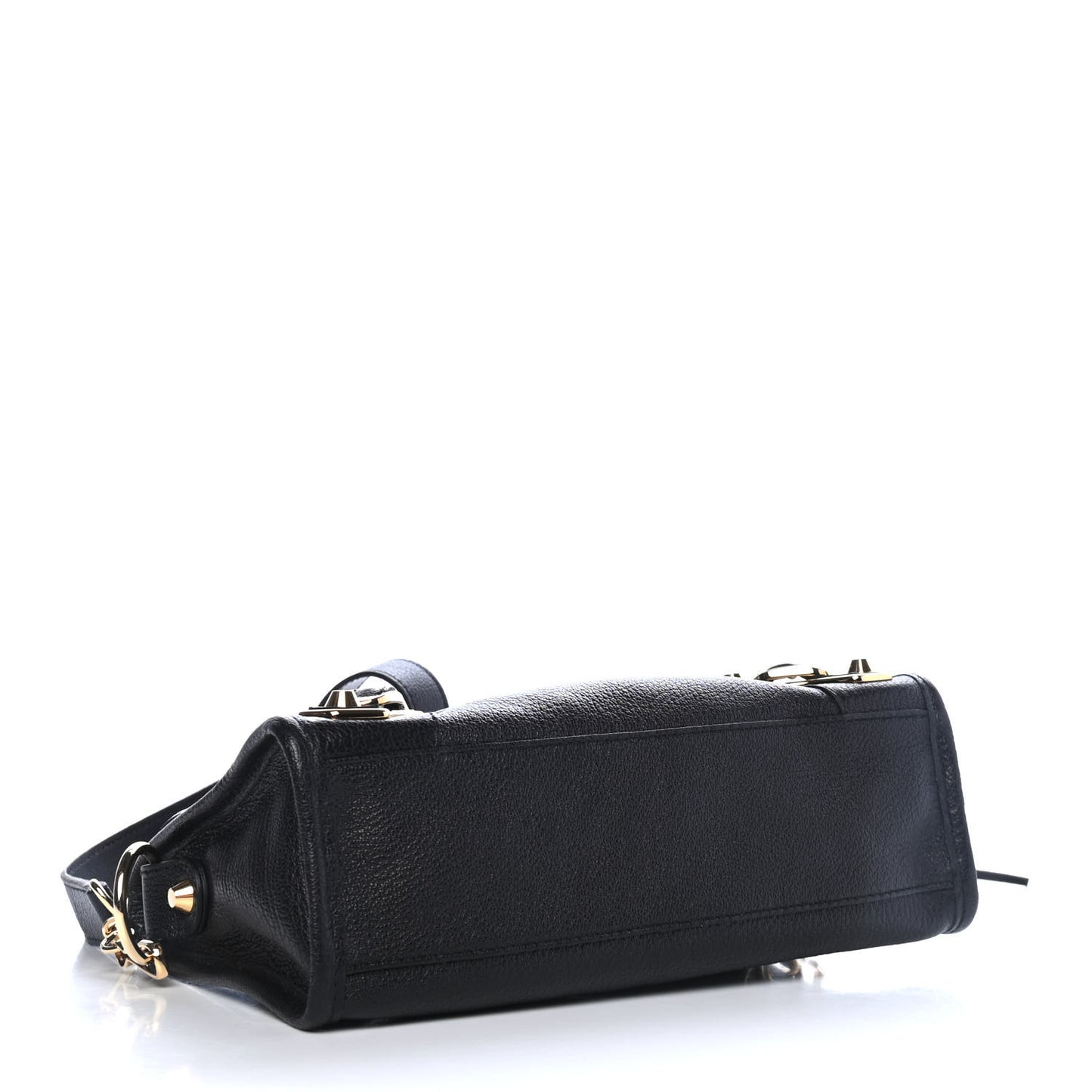Chevre Gold Metallic Edge Hardware Mini City Black