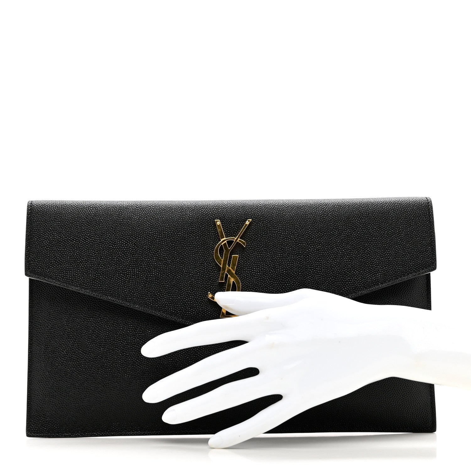 Saint Laurent Grain De Poudre Uptown Pouch Black 2 of 9