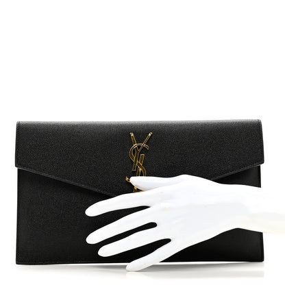 Saint Laurent Grain De Poudre Uptown Pouch Black 2 of 9