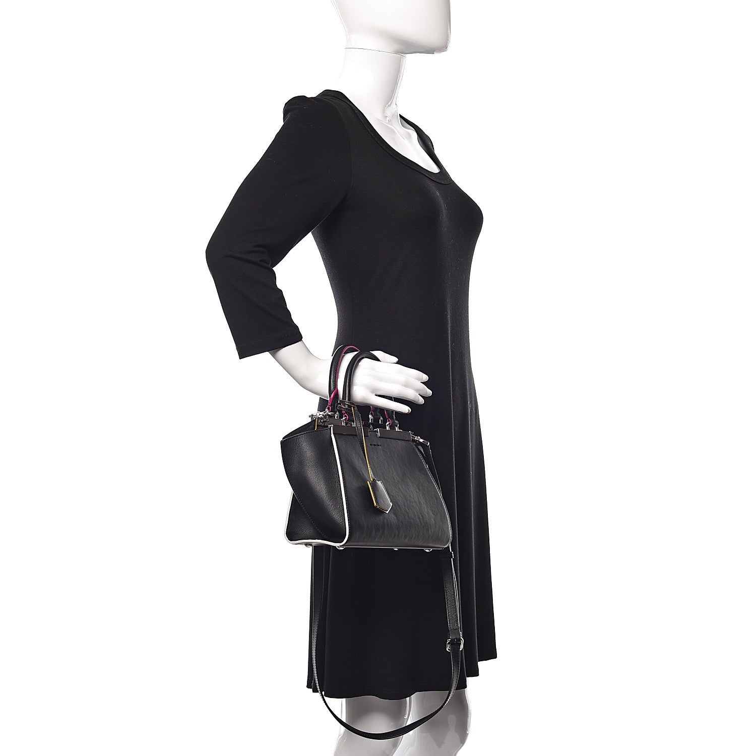 Fendi Vitello Dolce Mini 3Jours Tote Black 2 of 13