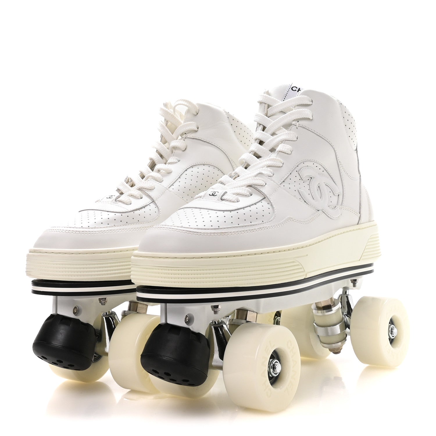 Chanel Calfskin Mens Roller Skates 44 White 4 of 9