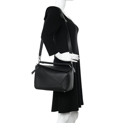 Loewe Calfskin Medium Puzzle Bag Black 2 of 9