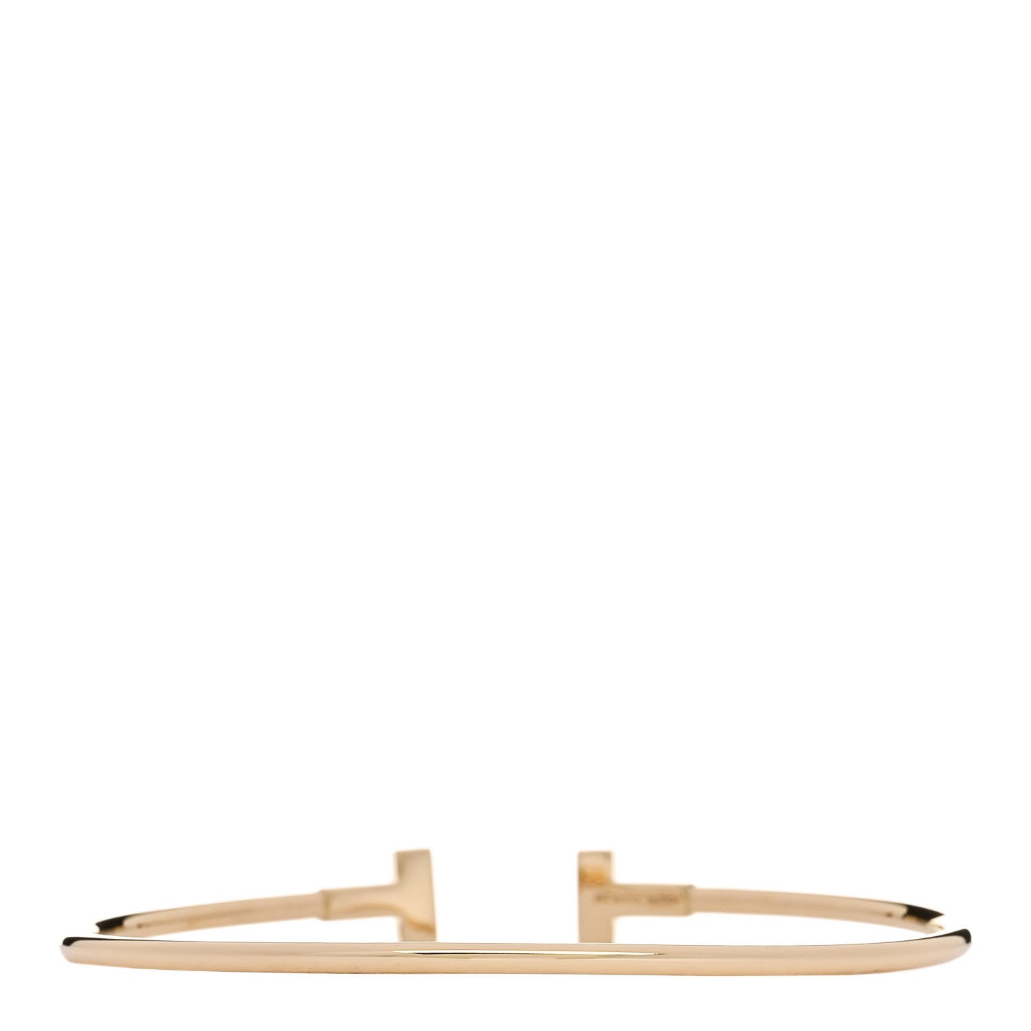 Tiffany 18K Yellow Gold Narrow T Wire Bracelet 2 of 4