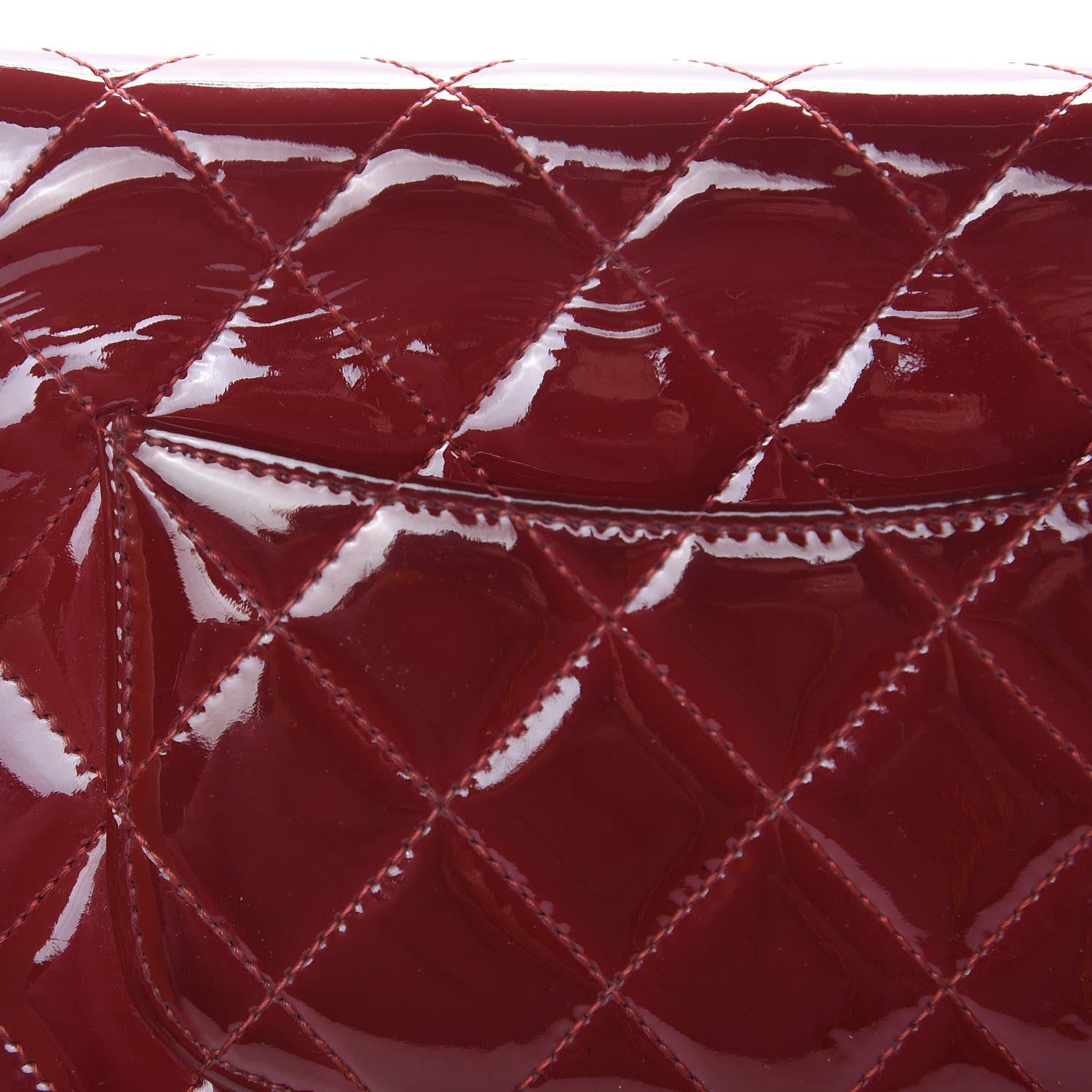 Chanel Patent Quilted Wallet On Chain WOC Red 12 of 21