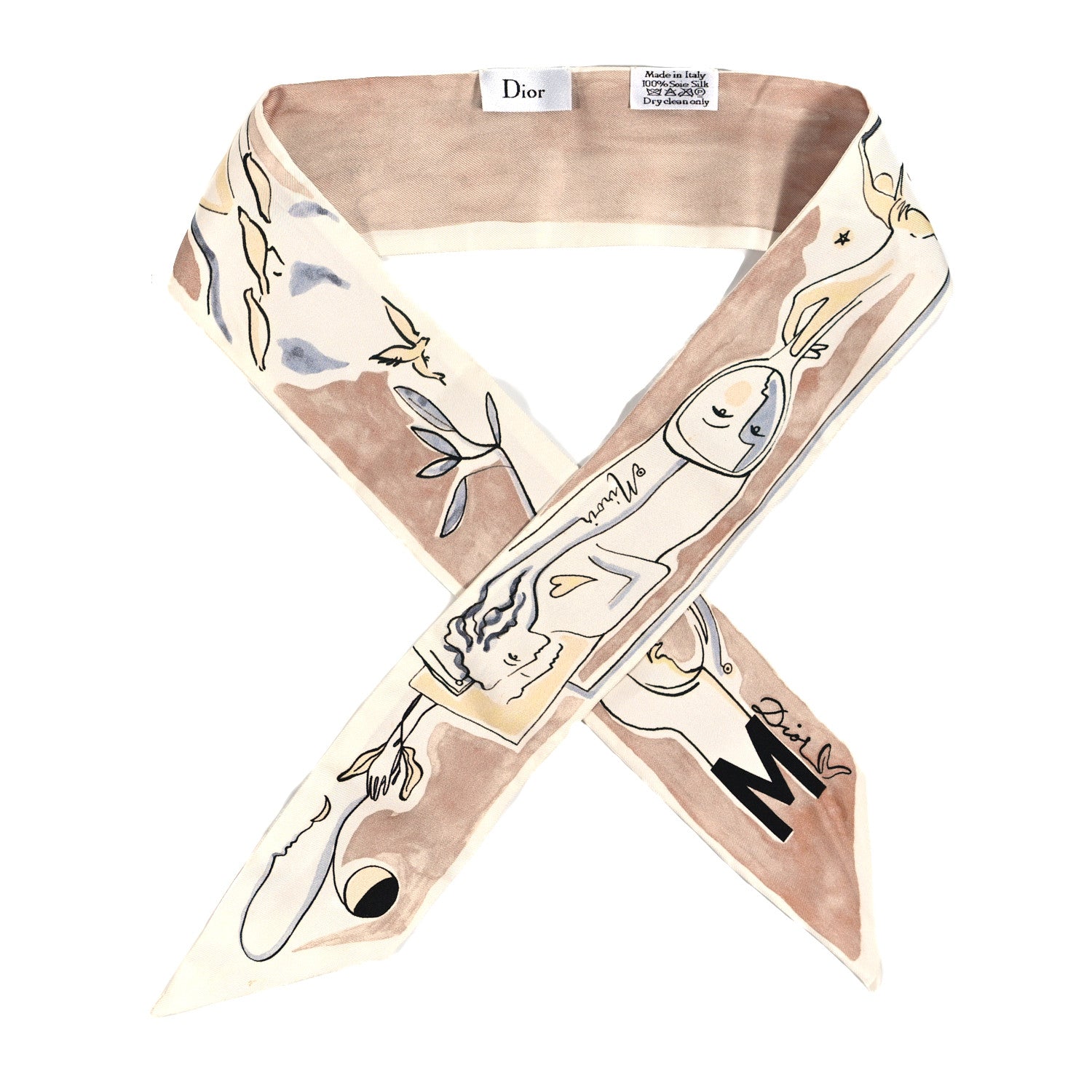 Christian Dior Silk Mitzah ABCDIOR "M" Scarf Pink 1 of 3