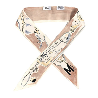 Christian Dior Silk Mitzah ABCDIOR "M" Scarf Pink 1 of 3