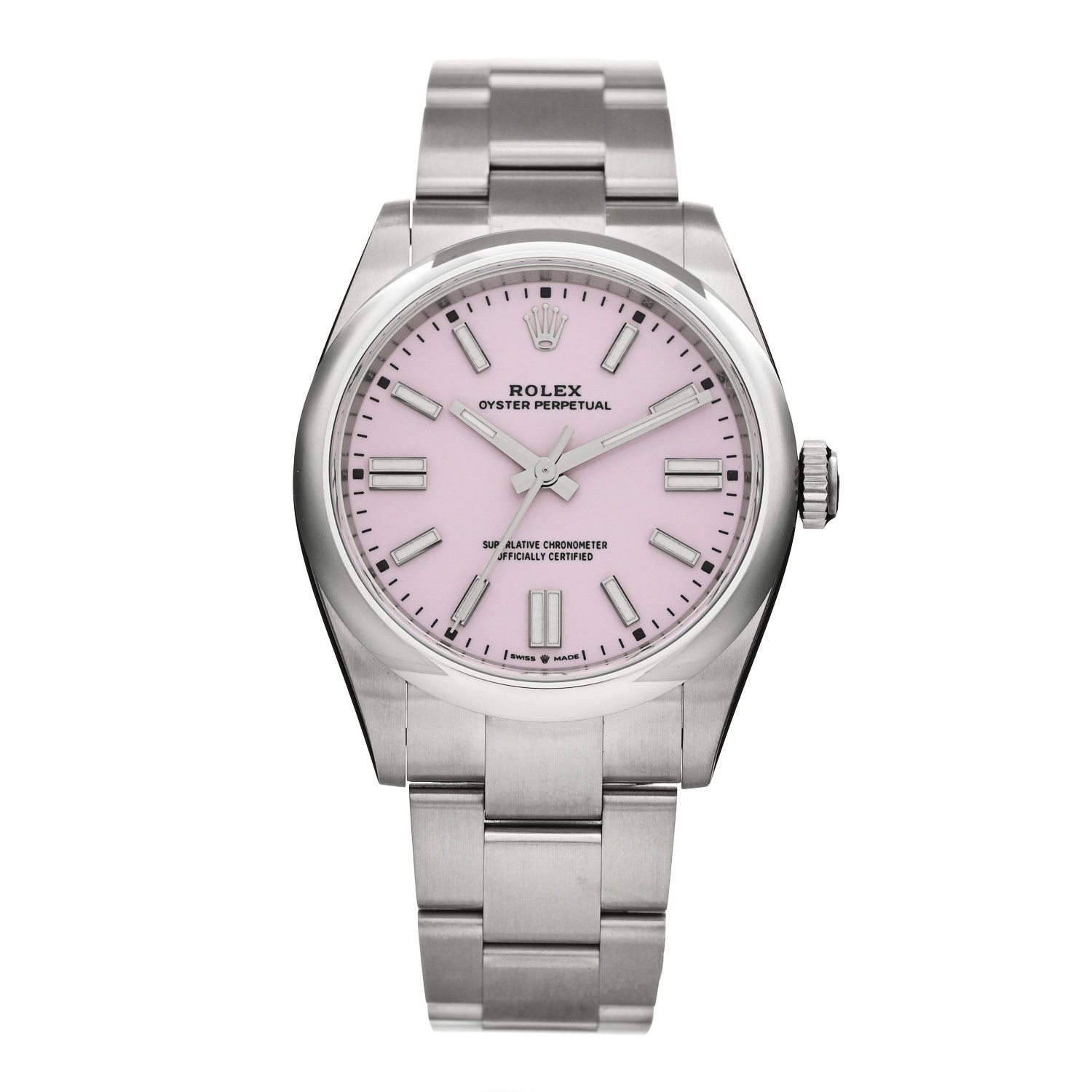 Rolex Stainless Steel 41mm Oyster Perpetual Watch Candy Pink 134300 1 of 5