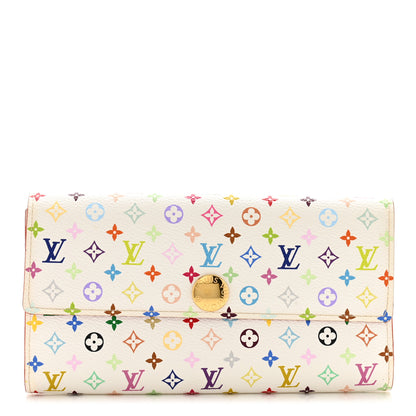 Louis Vuitton LOUIS VUITTON Monogram Multicolor Sarah Wallet White Litchi 1 of 11