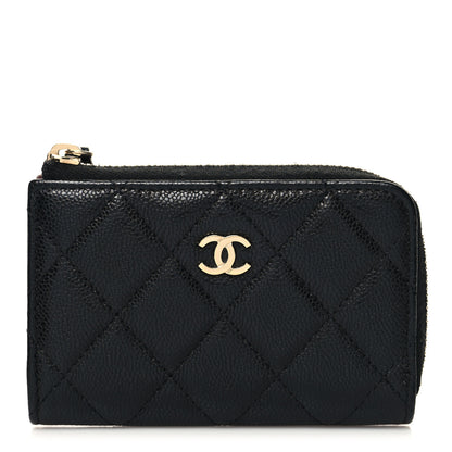 Chanel Caviar Quilted Zipped Key Holder Case Black 1 of 10