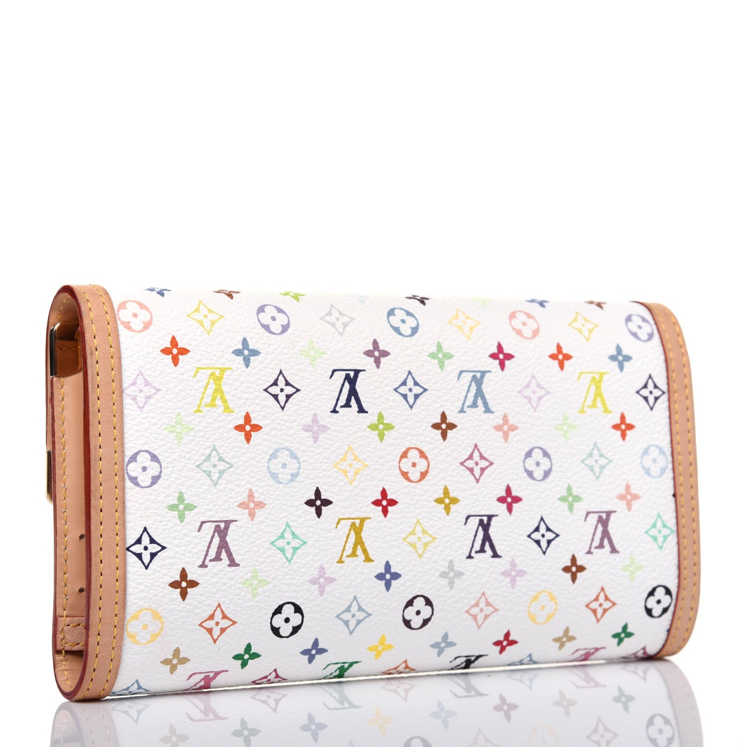 Louis Vuitton Monogram Multicolor Porte Tresor International Wallet White 3 of 13