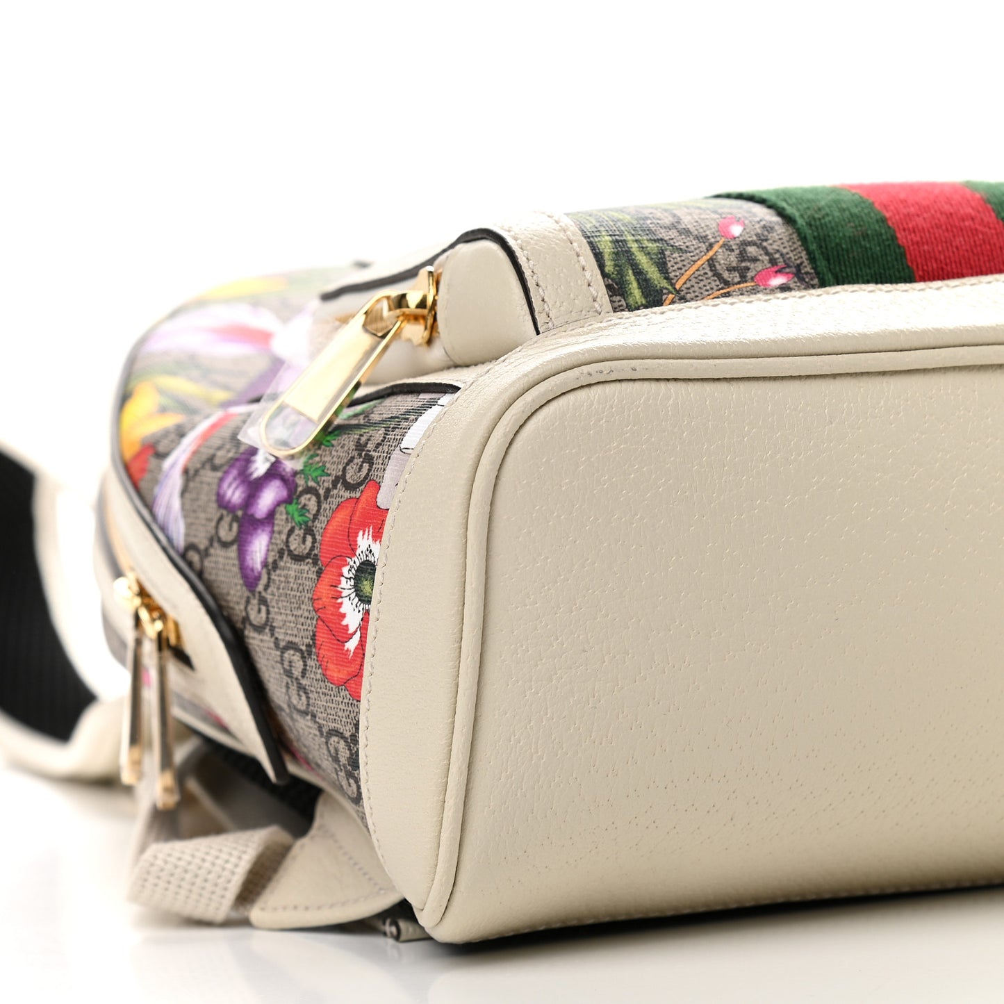 GG Supreme Monogram Flora Web Small Ophidia Day Backpack White