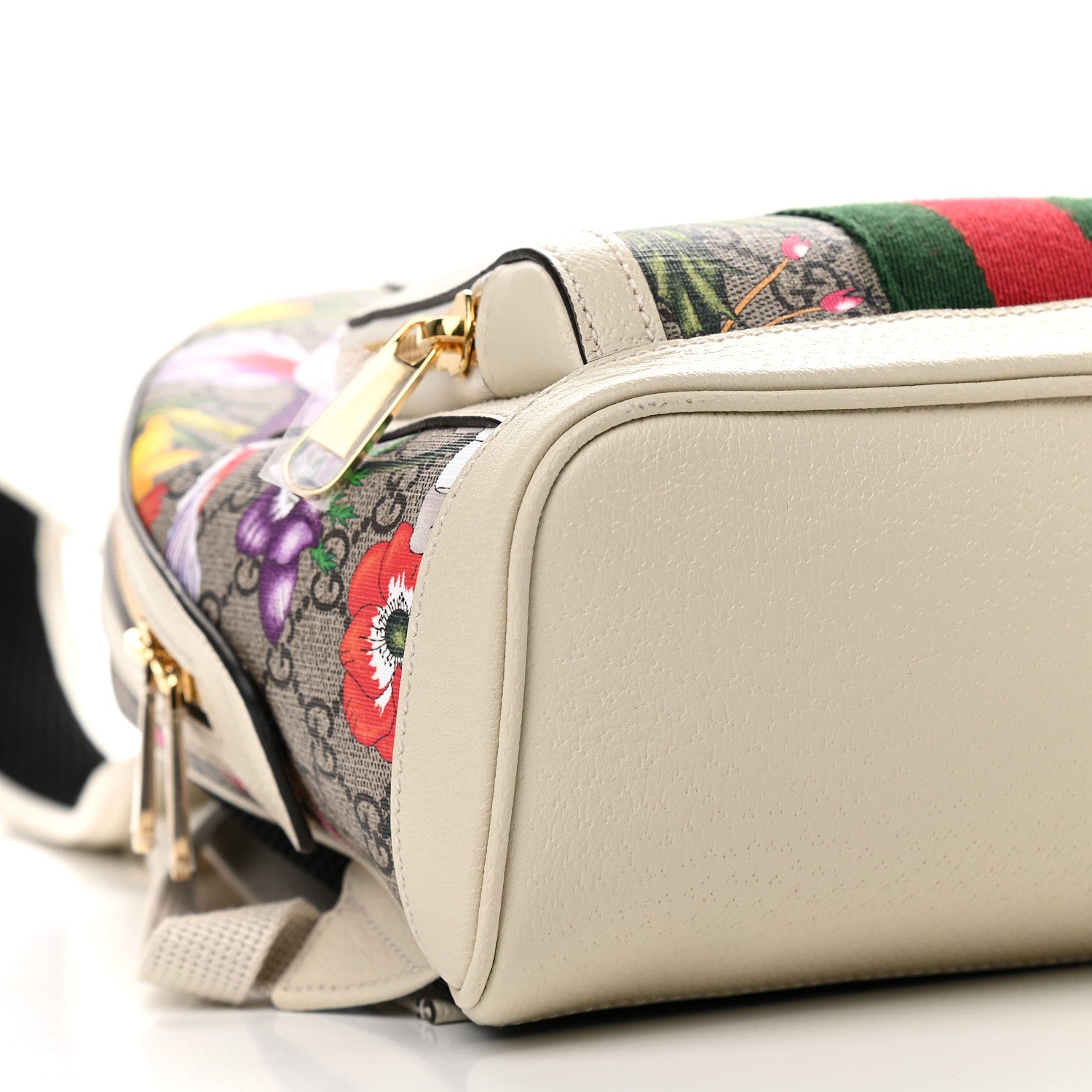 Gucci GG Supreme Monogram Flora Web Small Ophidia Day Backpack White 8 of 9