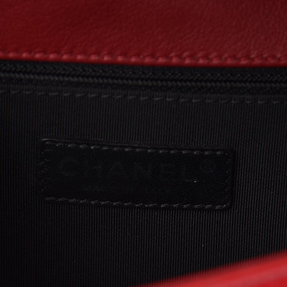 Chanel Patent Calfskin New Medium Plexiglass Boy Flap Red 6 of 10