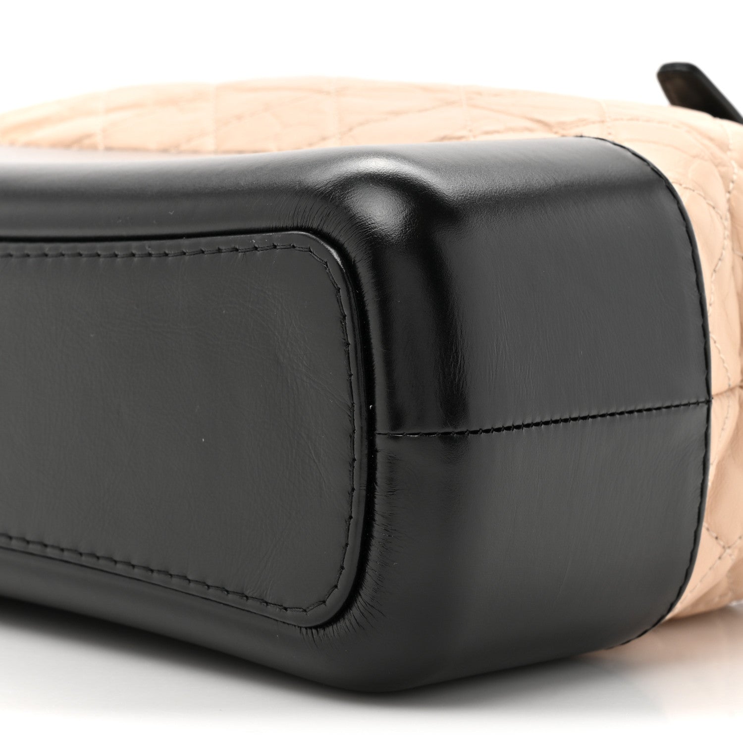 Chanel Aged Calfskin Quilted Medium Gabrielle Shopping Tote  Beige Black 9 of 10