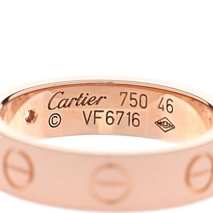 Cartier 18K Pink Gold Diamond 4mm LOVE Wedding Band Ring 46 3.75 4 of 6