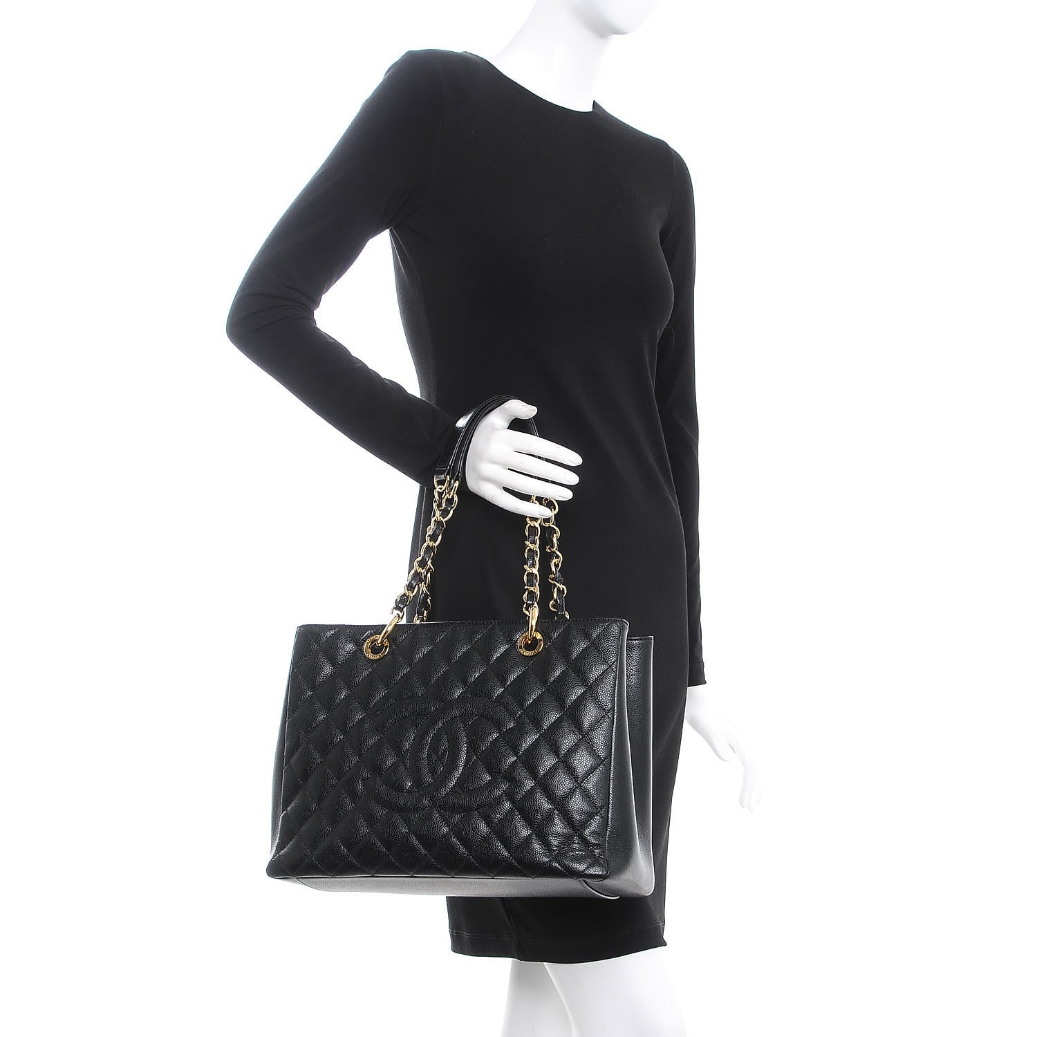 Chanel Caviar Quilted Grand Shopping Tote GST Black 2 of 7