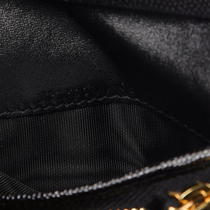 Saint Laurent Grain De Poudre Matelasse Chevron Monogram Card Case Black 7 of 10