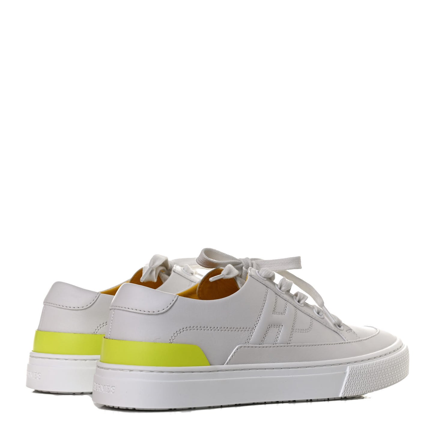 Calfskin Deep Sneakers 37 White Yellow