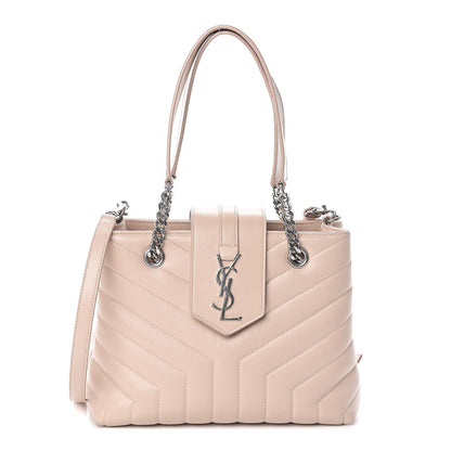 Saint Laurent Calfskin Y Quilted Monogram Small Loulou Shopper Marble Pink 1 of 10