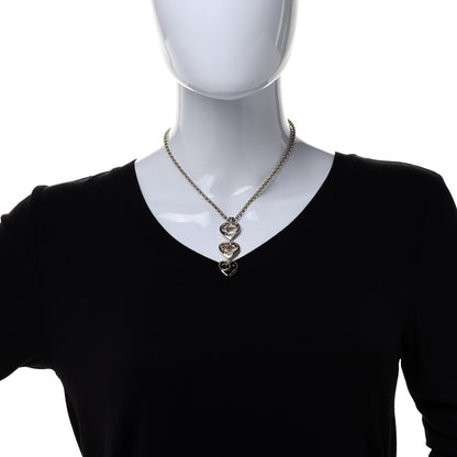 Chanel Metal CC Heart Coco In Love Drop Necklace Gold 2 of 6