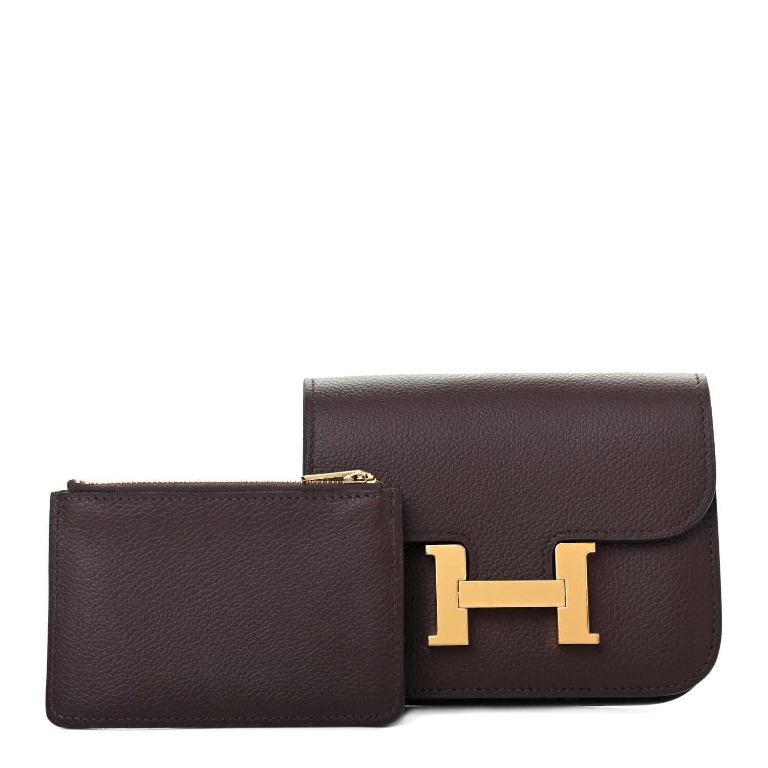 Hermes Evercolor Constance Slim Wallet Rouge Sellier 2 of 8
