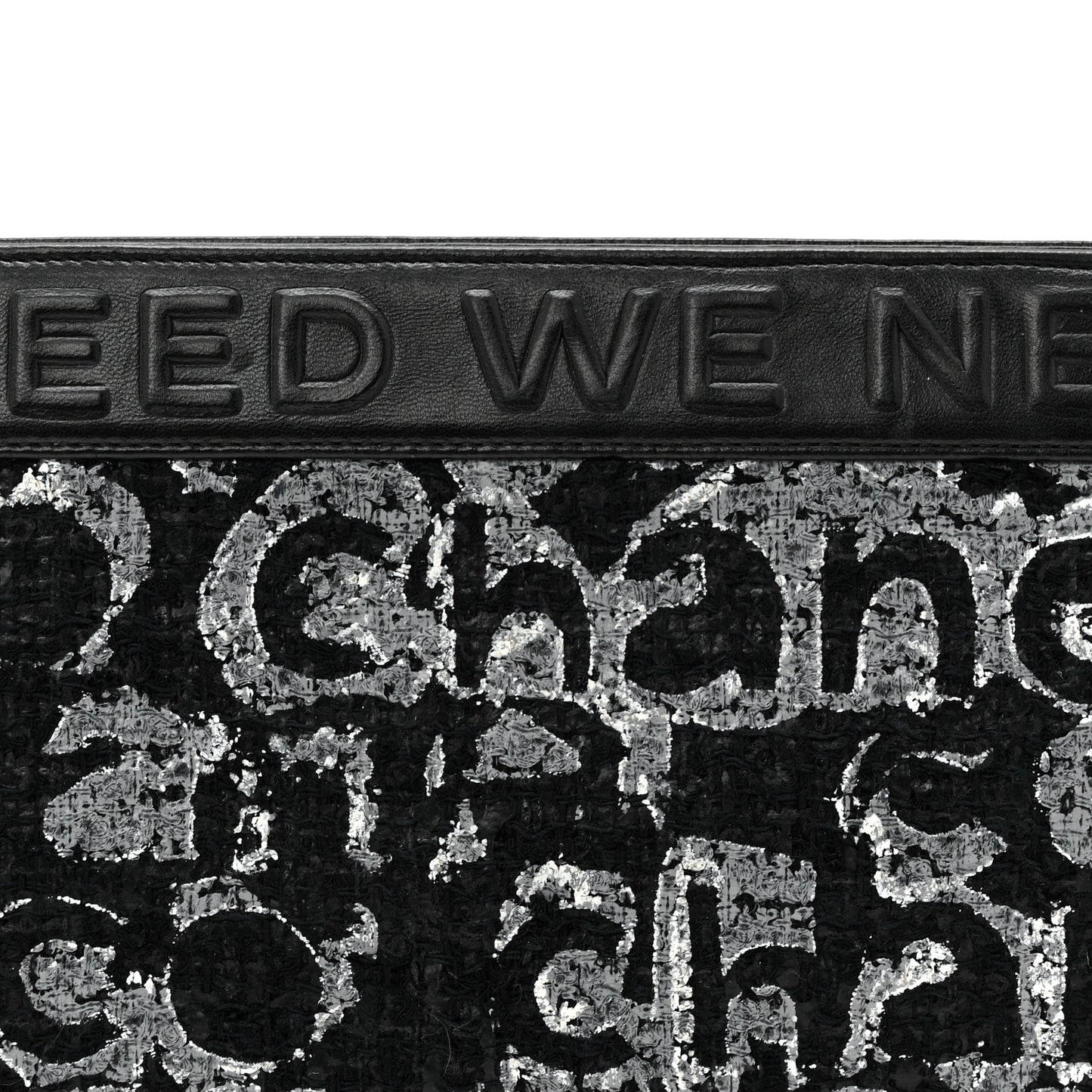 Lambskin Tweed We Need Clutch Black