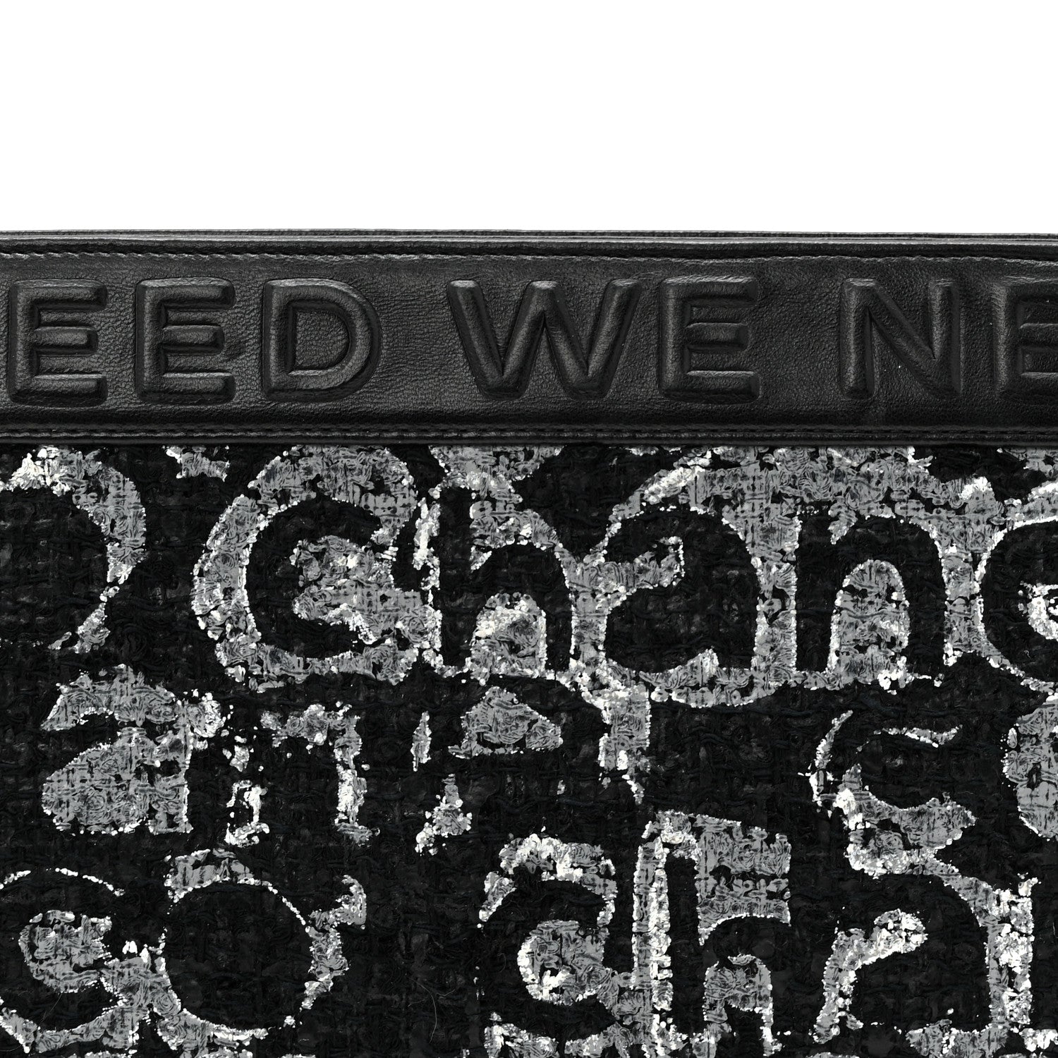 Chanel Lambskin Tweed We Need Clutch Black 8 of 10