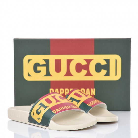 X DAPPER DAN Rubber Womens Slide Sandals 40 Red Green Crop