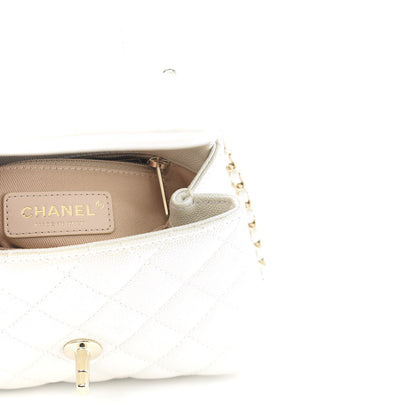 Chanel Iridescent Caviar Quilted Extra Mini Coco Handle Flap White 6 of 11