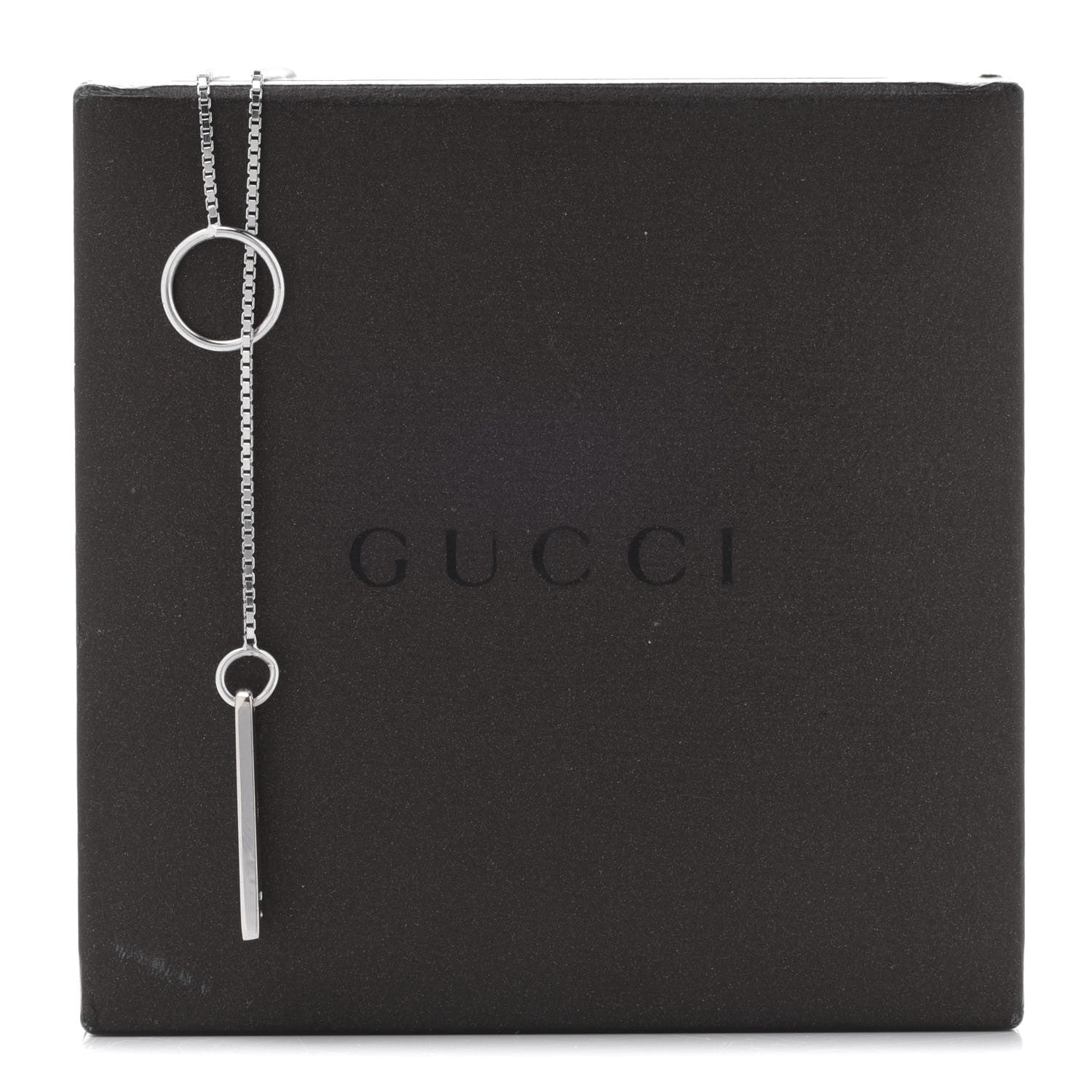 Gucci 18K White Gold 20mm Lariat Necklace 7 of 7