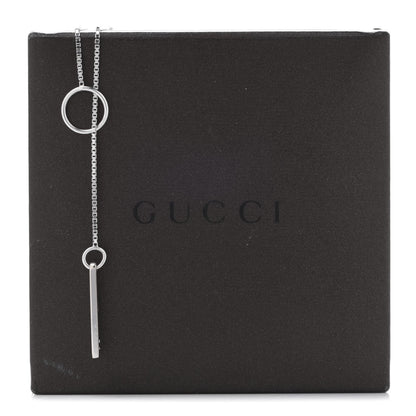 Gucci 18K White Gold 20mm Lariat Necklace 7 of 7