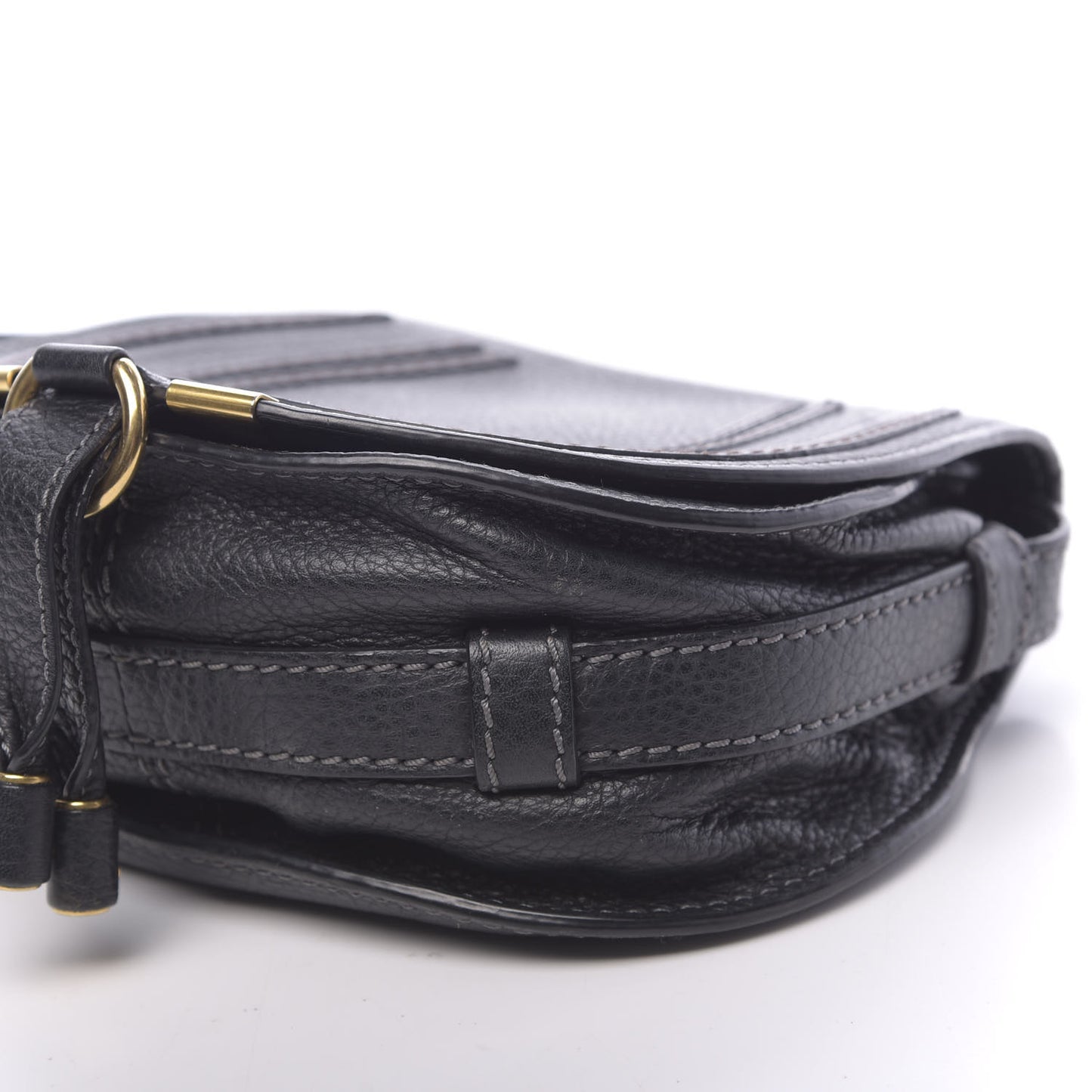 Calfskin Mini Marcie Round Crossbody Bag Black