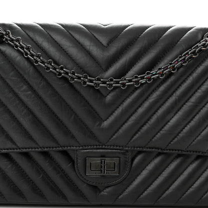 Chanel Aged Calfskin Chevron Quilted 2.55 Reissue 226 So Black 8 of 10