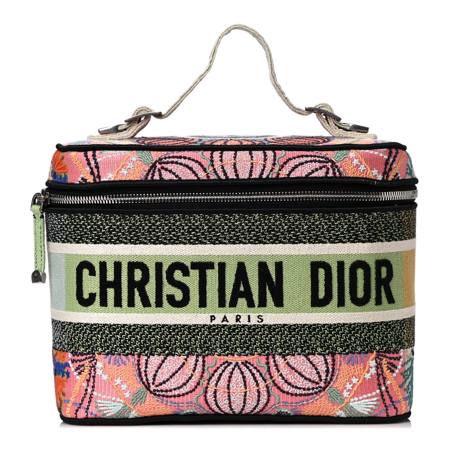 Canvas Embroidered Dior In Lights Diortravel Vanity Case Multicolor