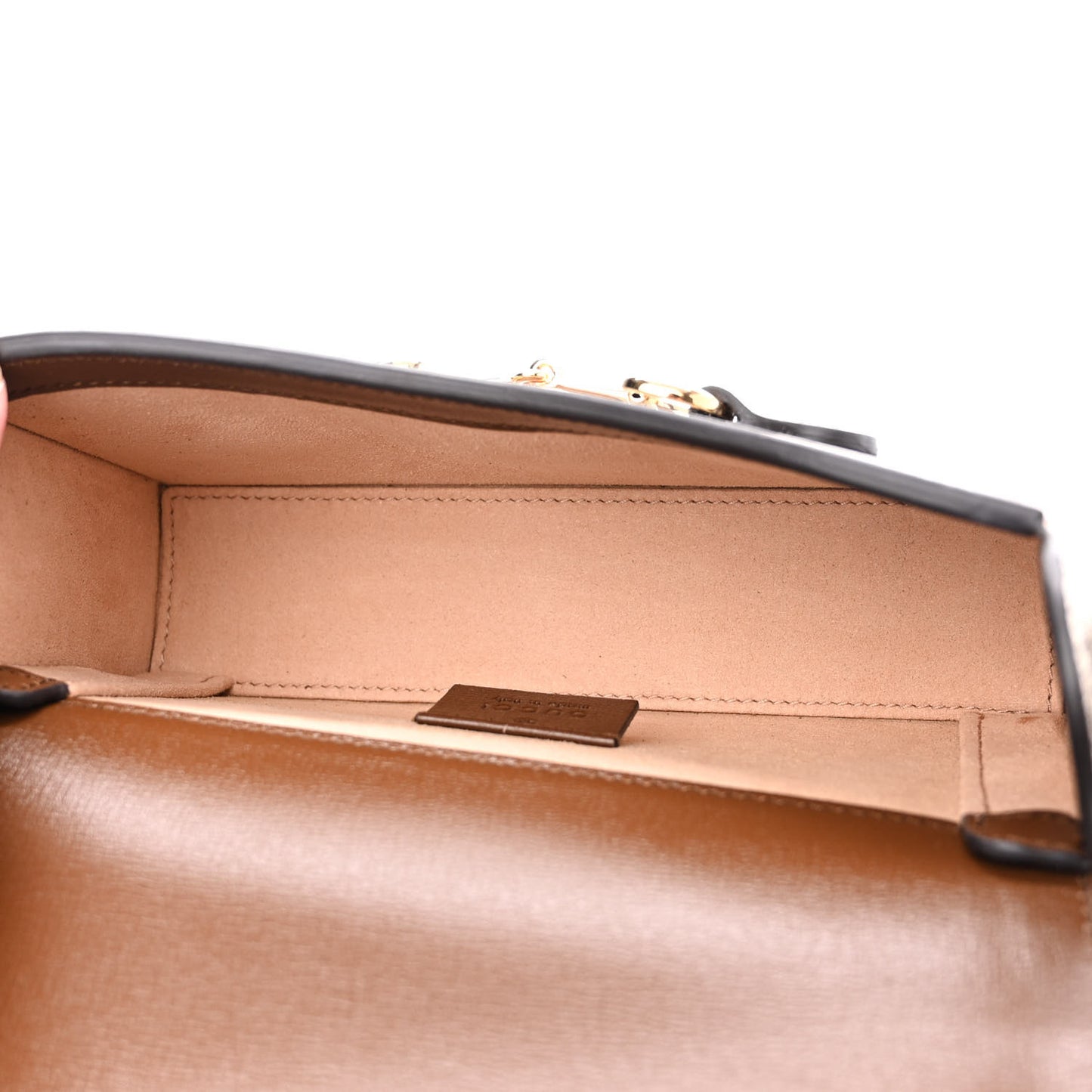 GG Supreme Monogram Mini Horsebit 1955 Shoulder Bag Beige Brown Sugar