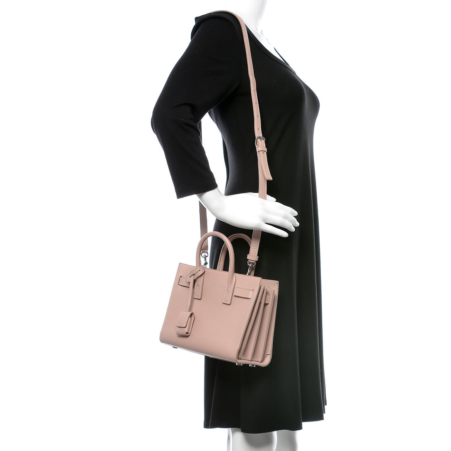 Saint Laurent Grained Calfskin Nano Sac De Jour Antique Rose 2 of 14
