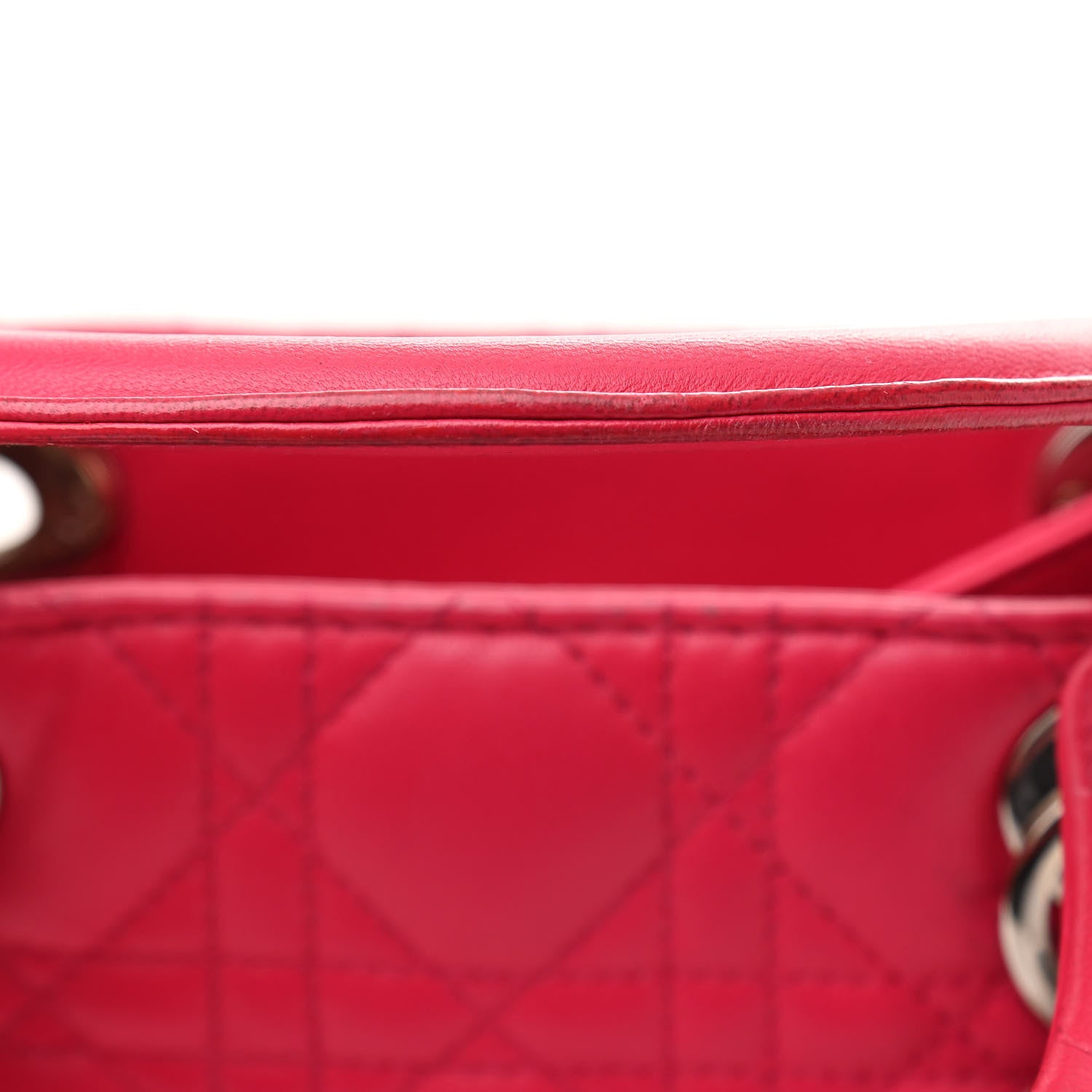 Christian Dior Lambskin Cannage Large Lady Dior Fuchsia 16 of 17