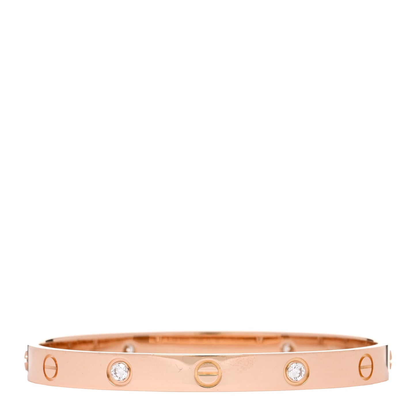 18K Pink Gold 4 Diamond LOVE Bracelet 17
