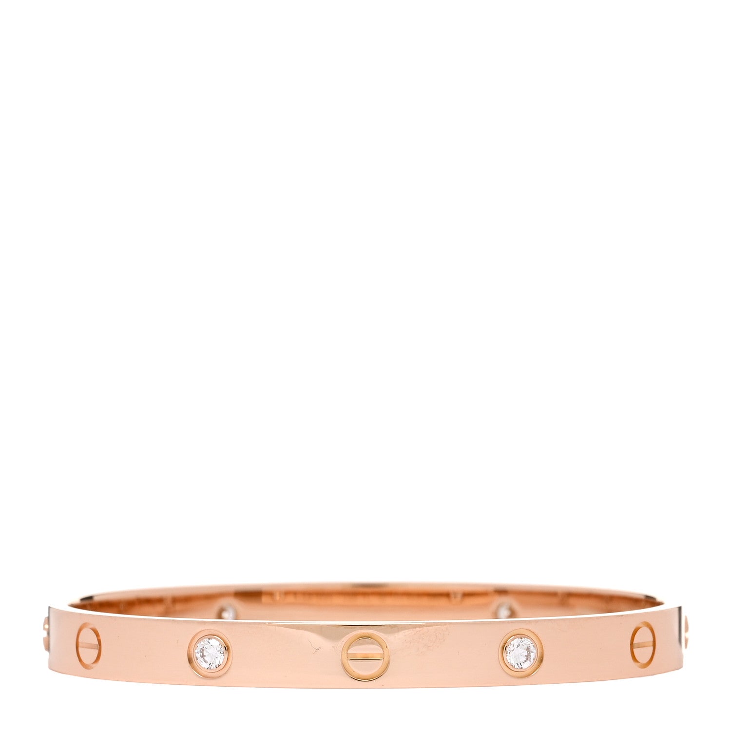 Cartier 18K Pink Gold 4 Diamond LOVE Bracelet 17 2 of 7