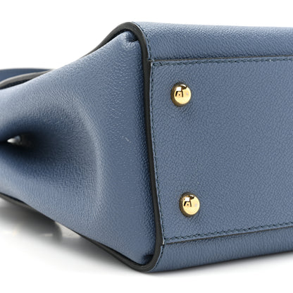 Burberry Soft Grain Calfskin Small Buckle Tote Steel Blue 8 of 14