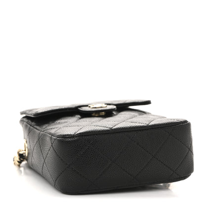 Chanel Caviar Quilted Vertical Flap With Chain Black 4 of 12