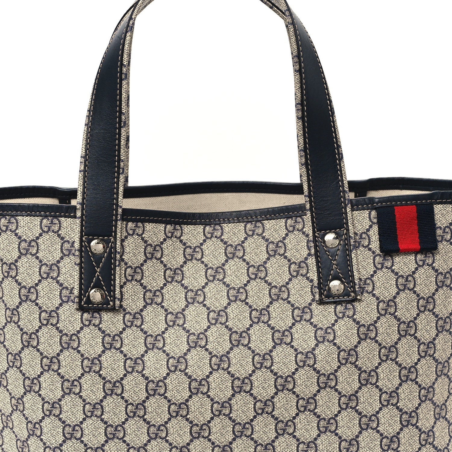 Gucci GG Plus Monogram Medium Signature Web Loop Tote Navy 8 of 10
